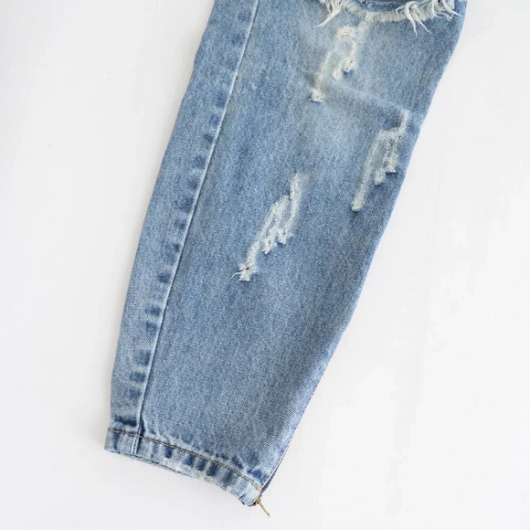 One Tea Spoon Blue "Trashed Free Birds" Extreme Distressed Straight Tapered 27 - Picture 8 of 15